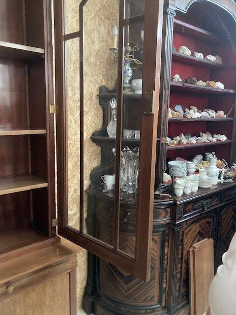 Old corner pharmacy cabinet