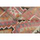 1970s Turkish Oushak Handmade Wool Cotton Pink Runner Rug 98x327