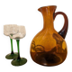 Large vintage amber glass carafe