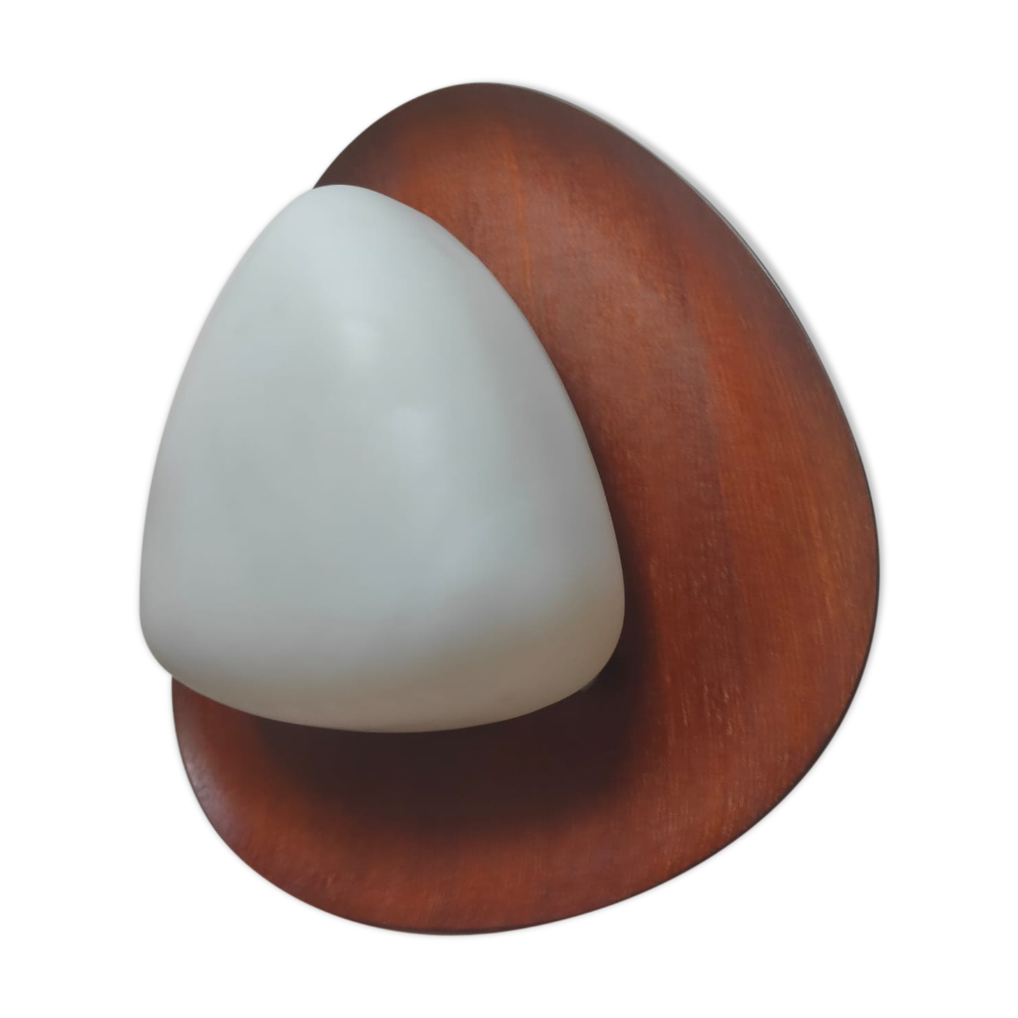 Scandinavian ceiling light in teak and glass