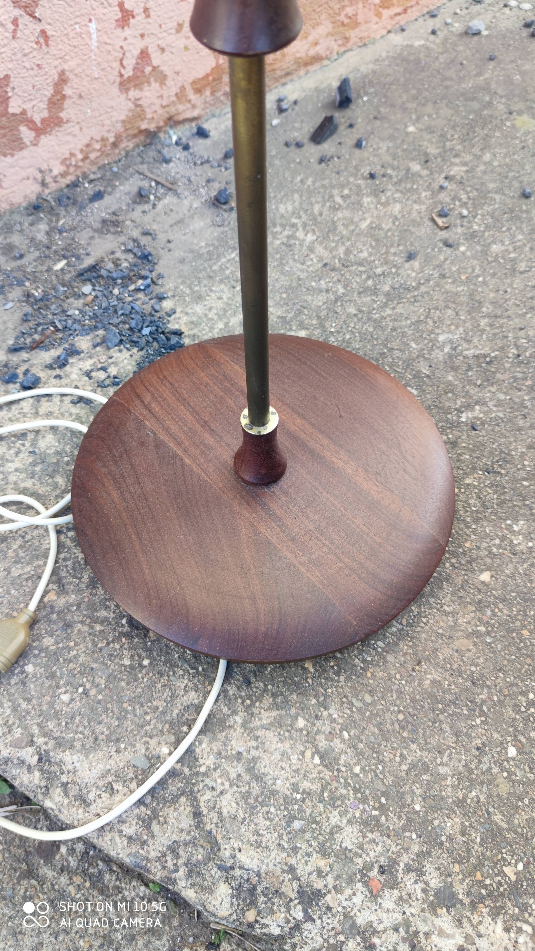Teak and bronze floor lamp, circa 1960