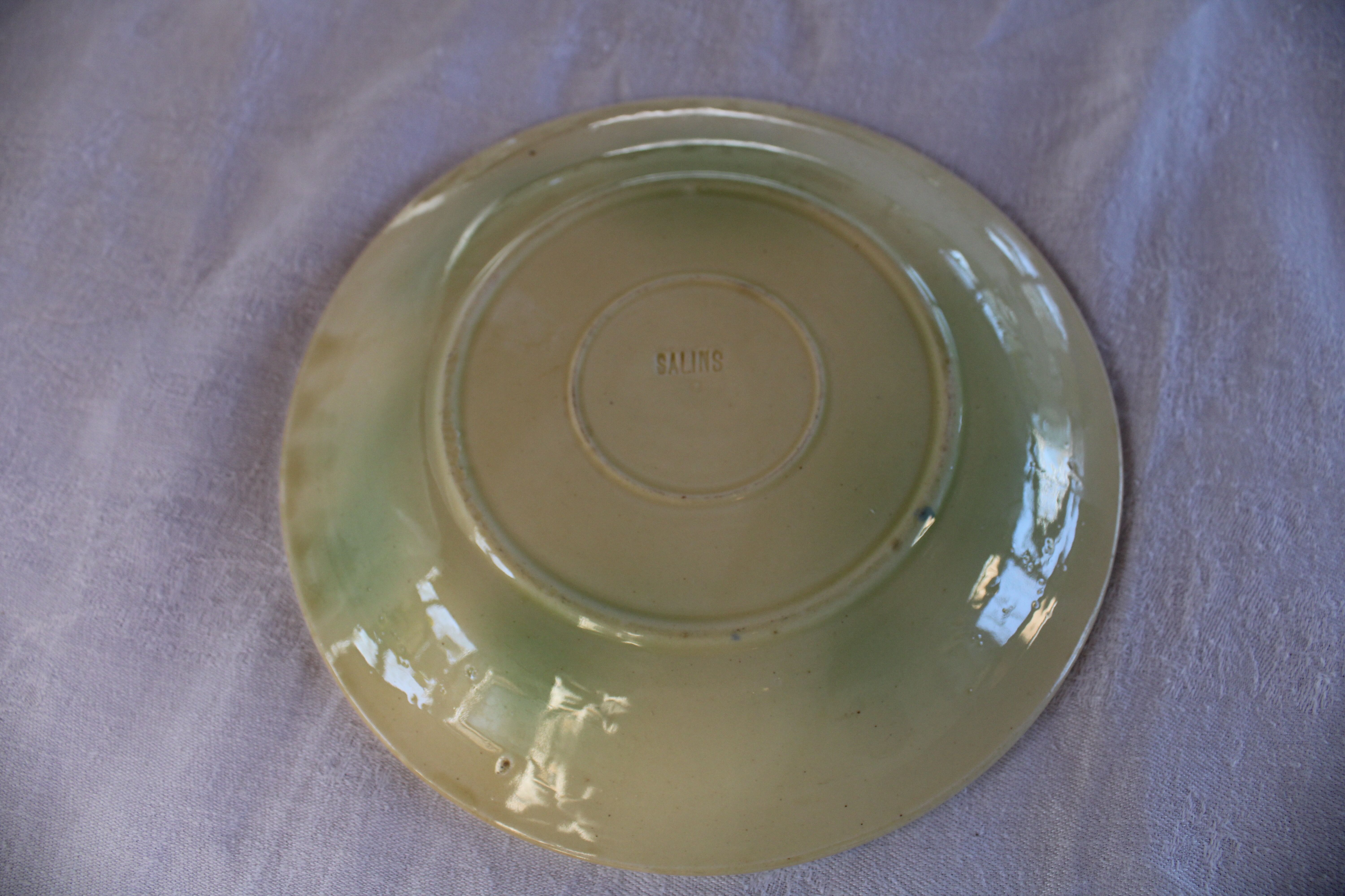 Barbotine Salins Decor Grapes-Cherries-Cherry Plate