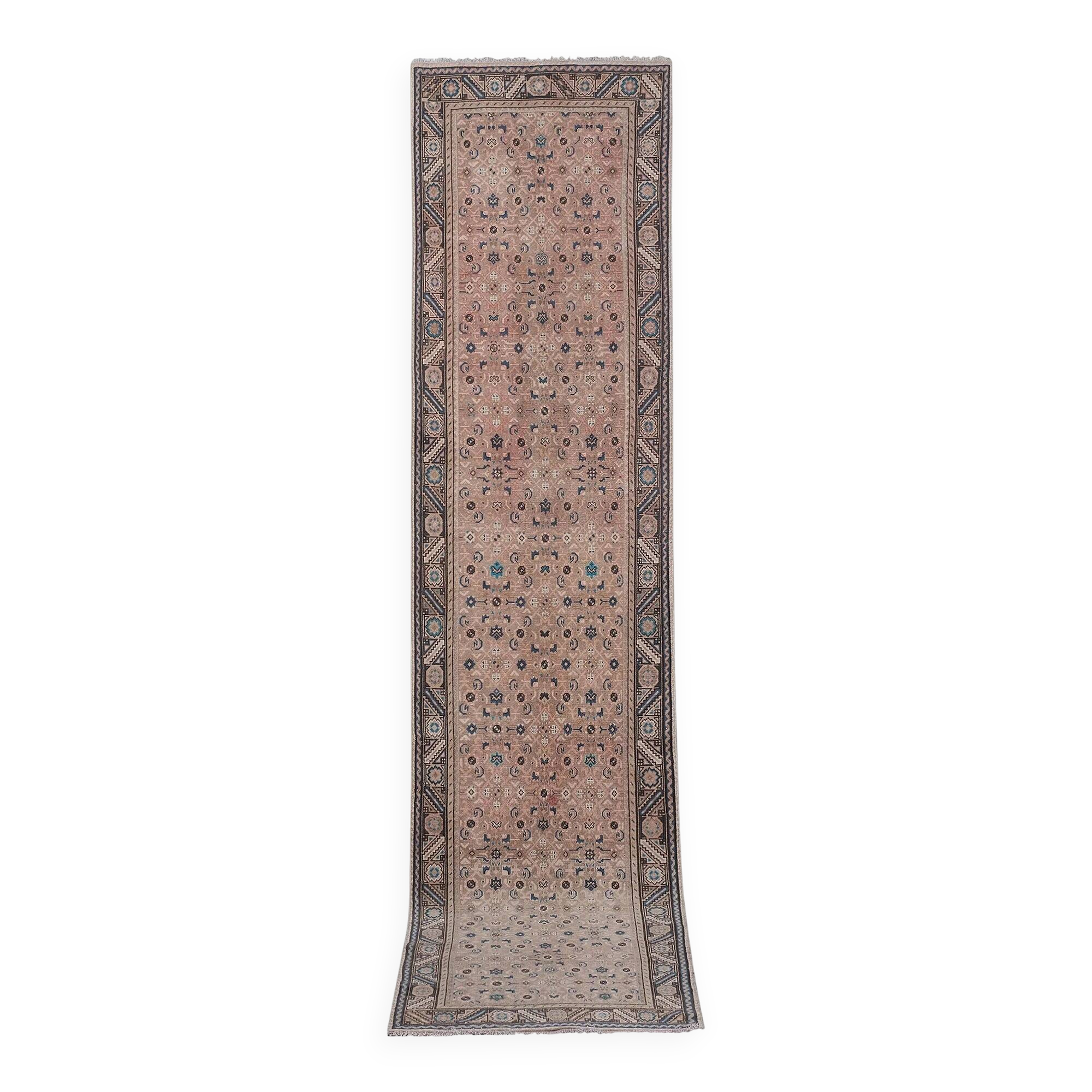 Vintage Turkish hallway rug 97x417 cm