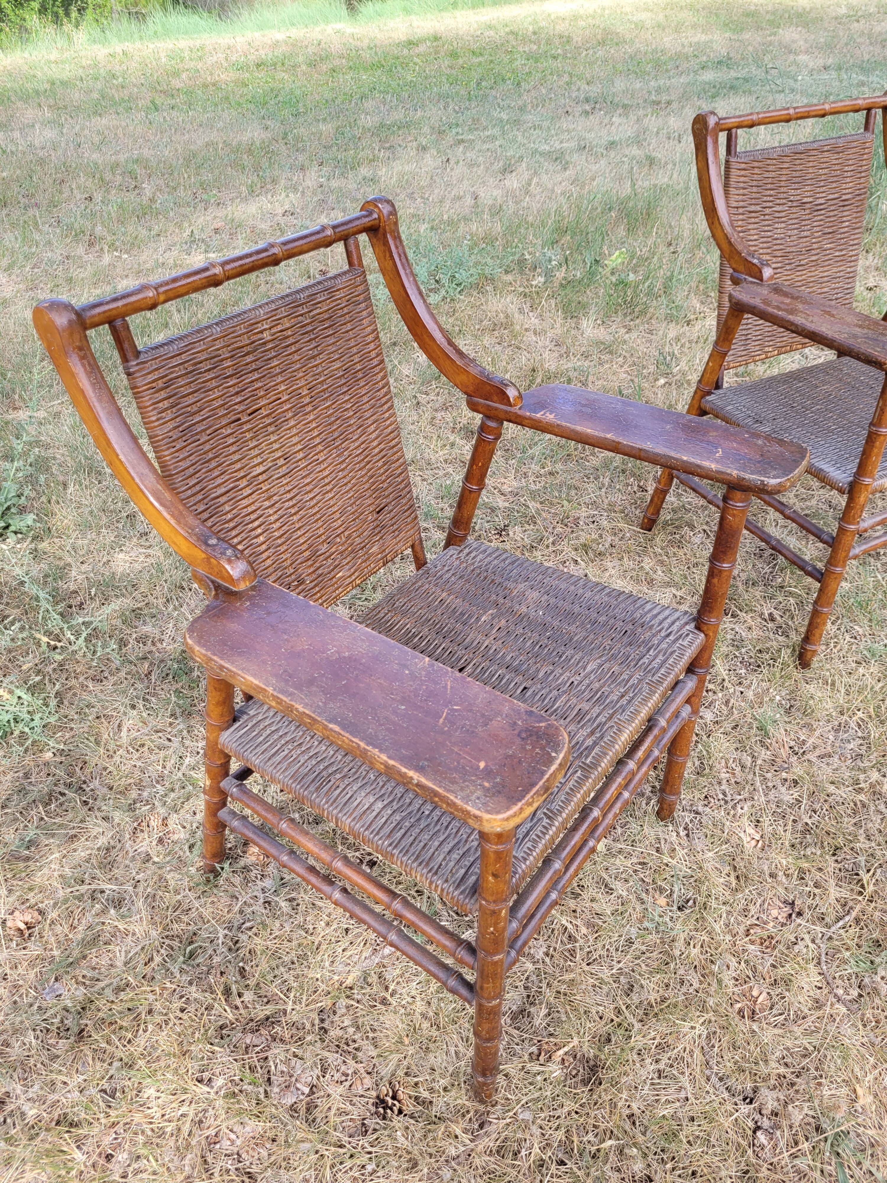 2 vintage rattan armchairs