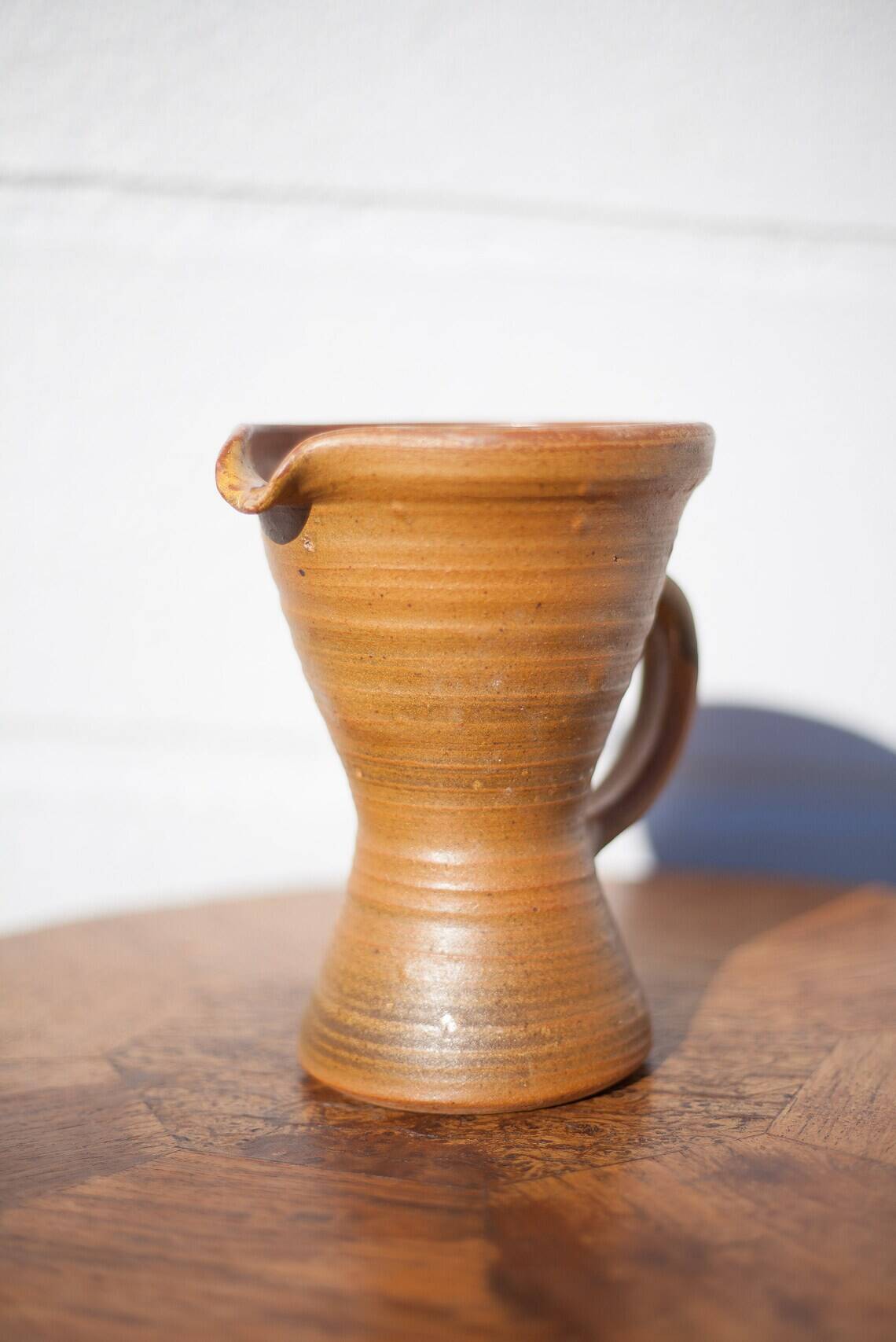 Vintage pitcher, vintage jug, pottery signed Paul Igom Bavil?, artisanal pottery, carafe, vase