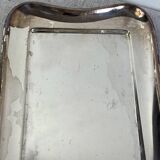 Silver-plated metal and glass hors d'oeuvre tray