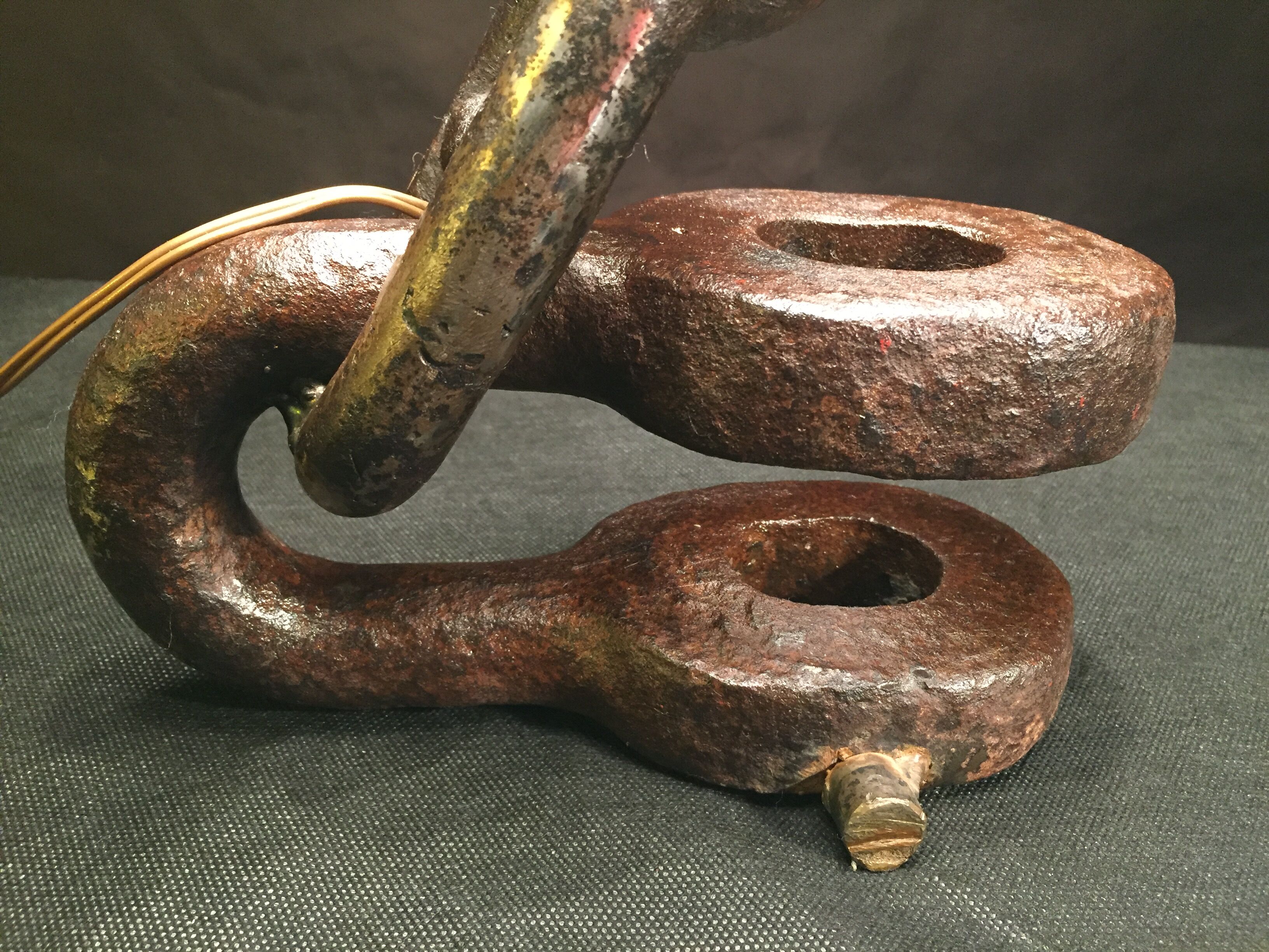 Vintage 1960s navy liner chain lamp red light