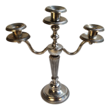 Candlestick with 3 burners in silver metal, Louis XVI style