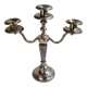 Candlestick with 3 burners in silver metal, Louis XVI style
