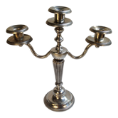 Candlestick with 3 burners in silver metal, Louis XVI style