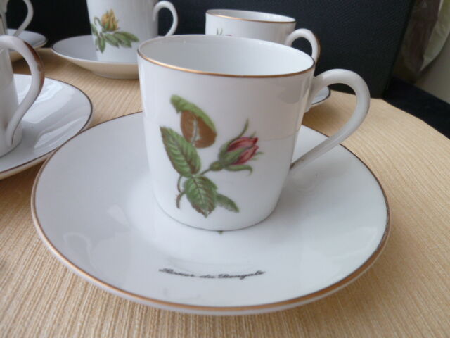 Set of 6 mocha coffee cups in Paris porcelain