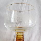 Set of 3 amber glass stemware
