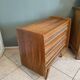 Commode vintage rotin et chene annèes 60