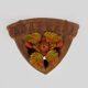 Corner wall lamp in terracotta with fruit decoration, signed D.Chadeau
