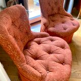 Period terracotta armchairs