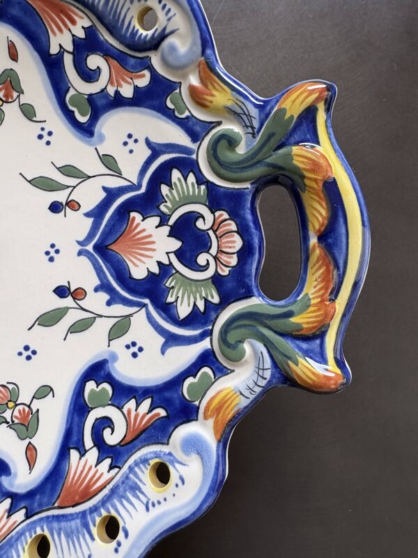 Plat ovale décor Desvres Fourmaintraux Rouen