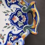 Oval dish with Desvres Fourmaintraux Rouen decoration