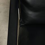 Preben Fabricius Black Leather Lounge Chairs Model 710, Walter Knoll