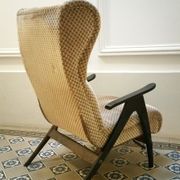 Fauteuil Wing chair à système de relaxation année 50/60