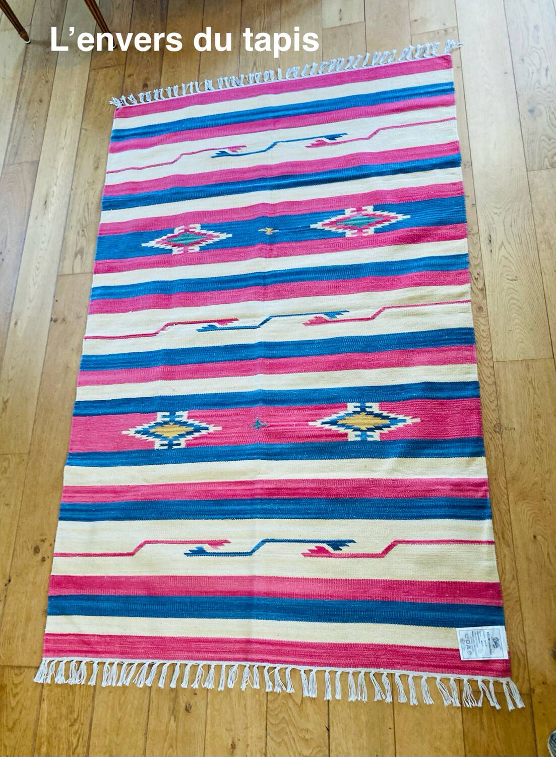 Kelim Collection cotton rug made in India, 20th century