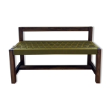 Walnut bench with khaki nylon braiding