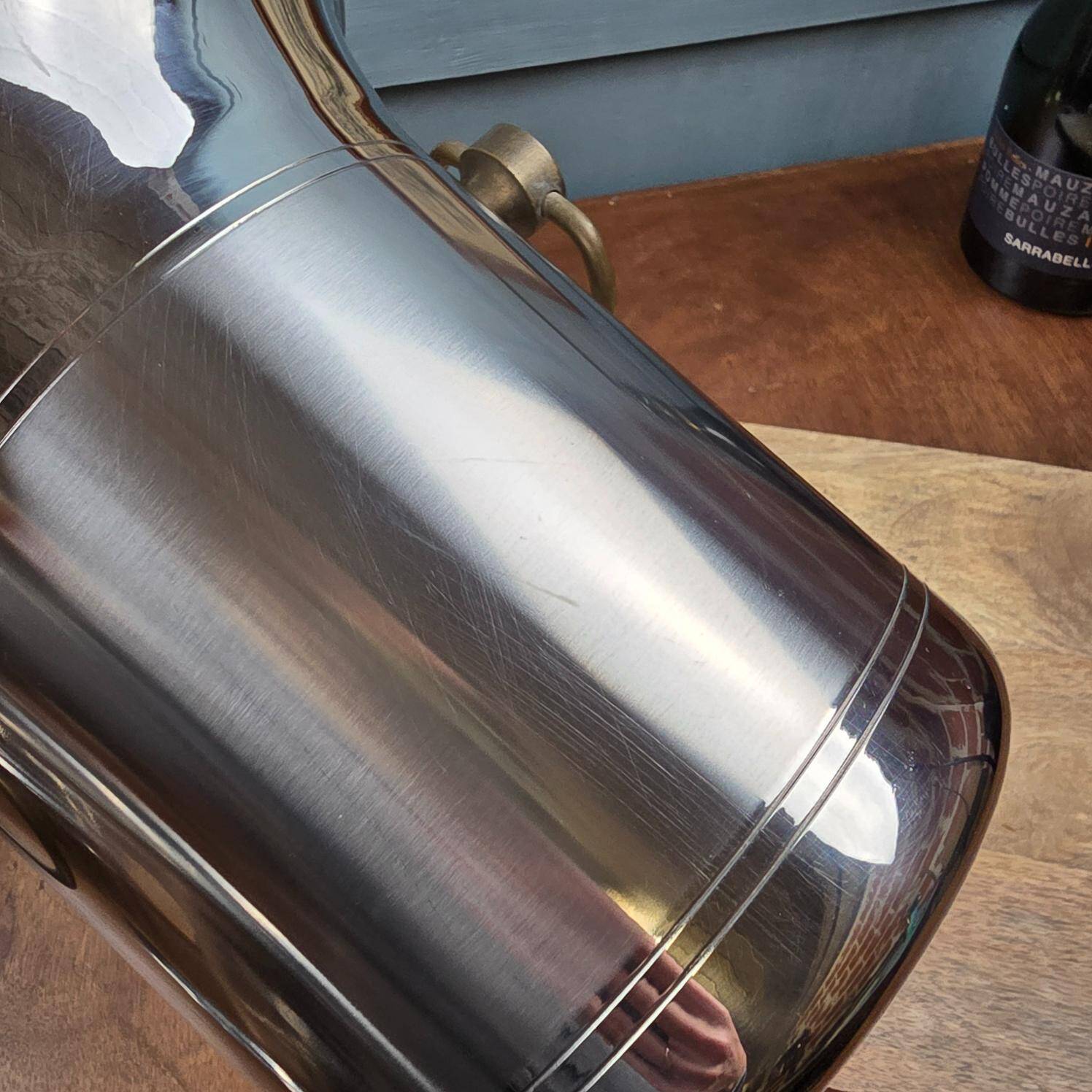 Jean Couzon champagne bucket in 18/10 stainless steel – France