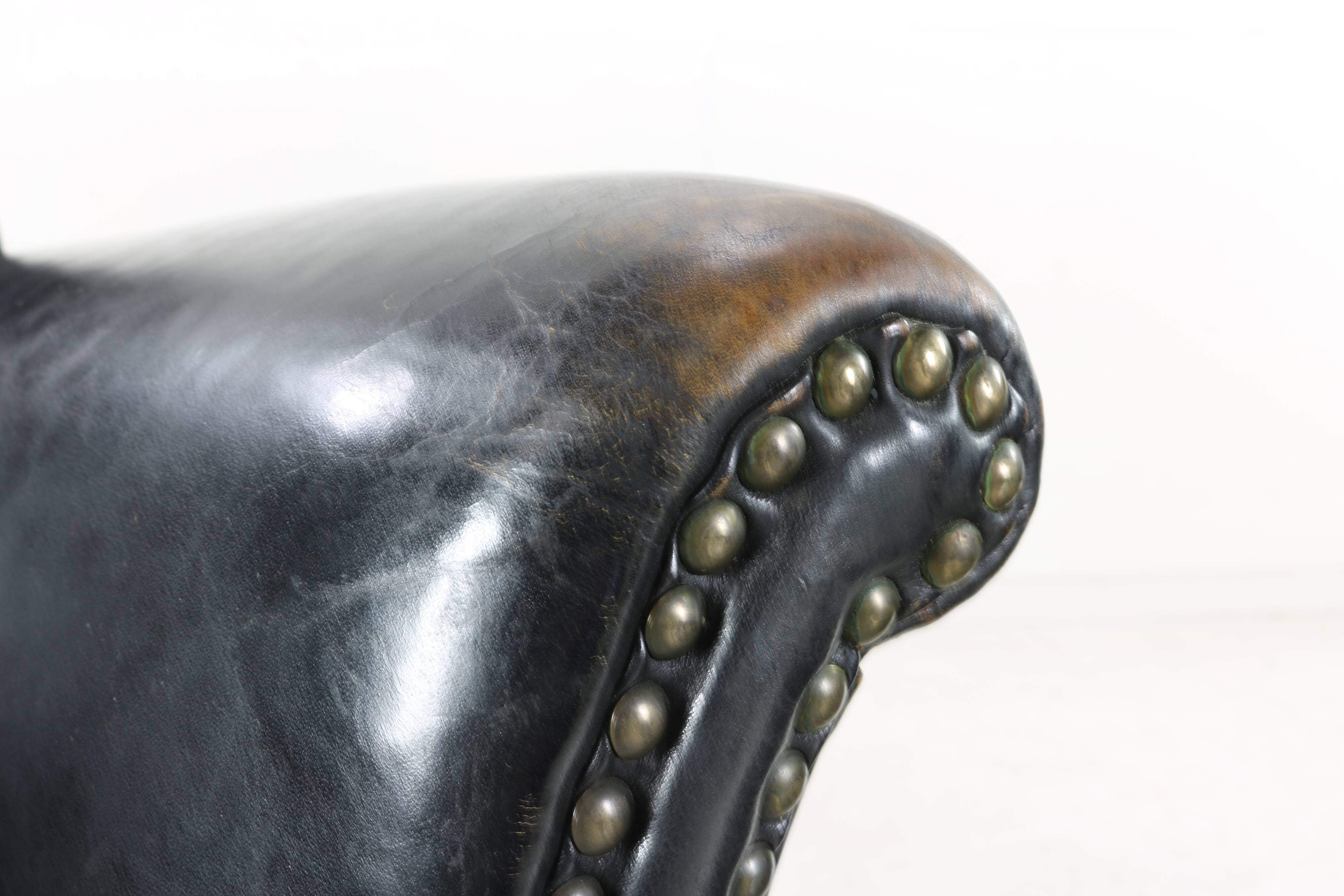 Set of two Danish design leather club chairs