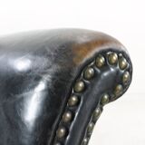 Set of two Danish design leather club chairs