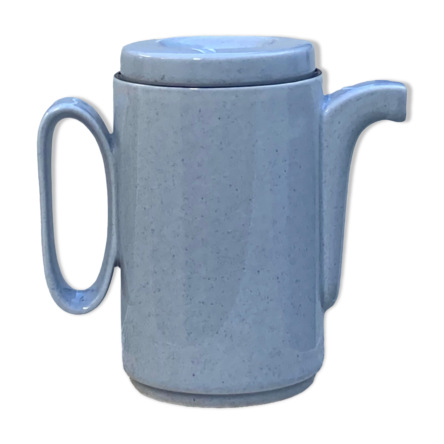 Théière ancienne en céramique moucheté