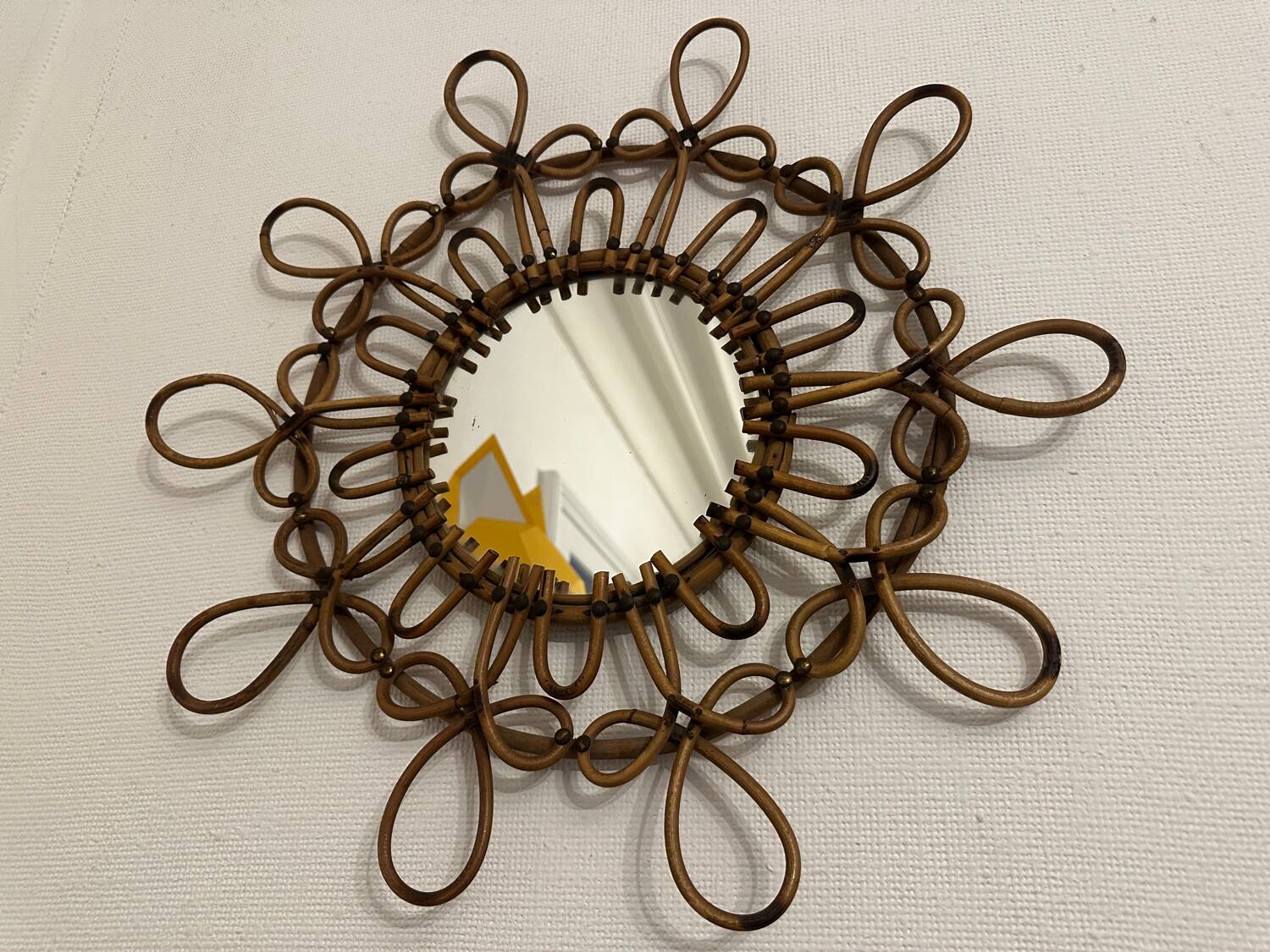 Vintage rattan mirror