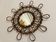 Ancien miroir vintage en rotin