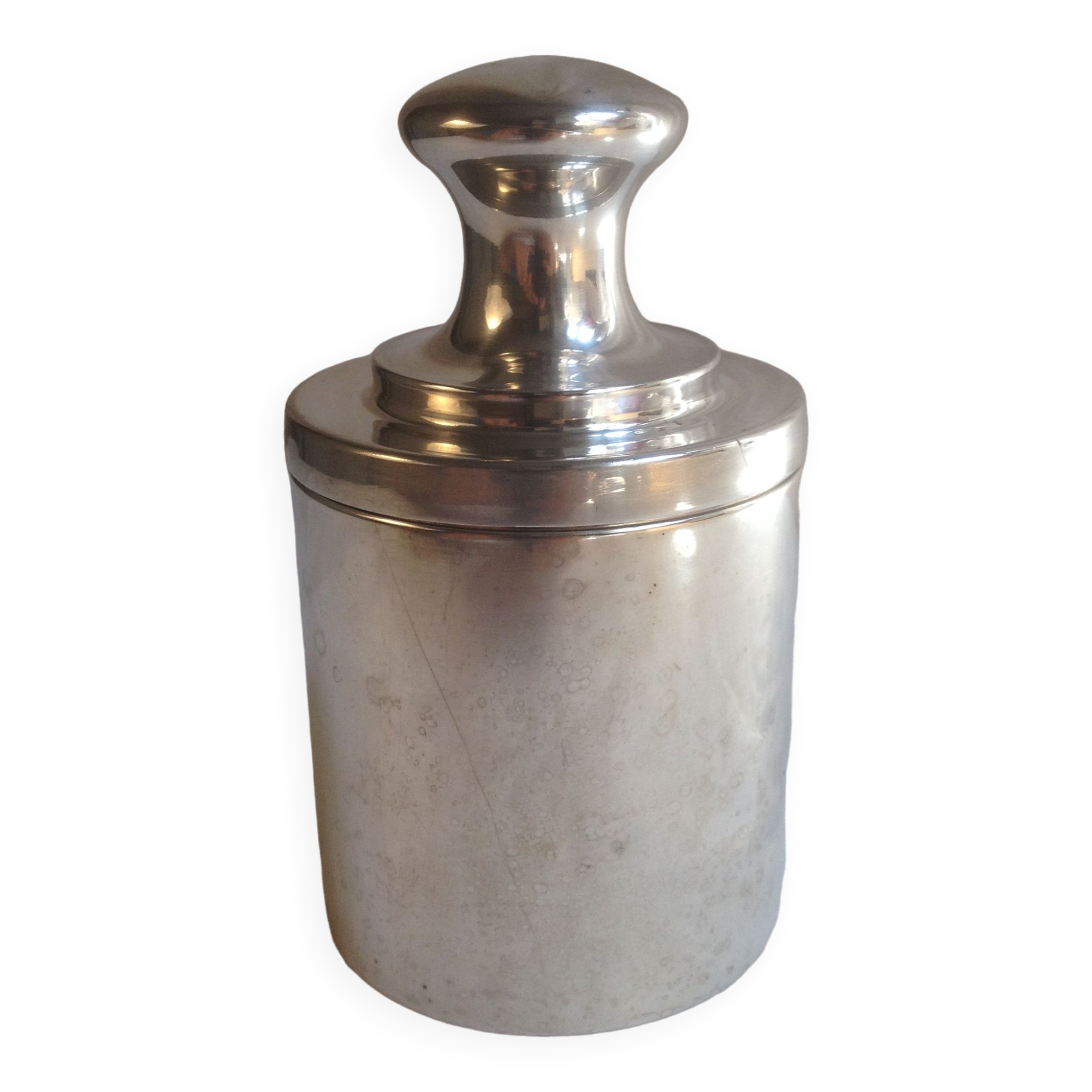 Tea box in silver metal by the silverware Plasait