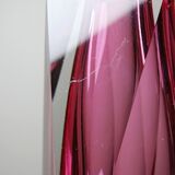 Faceted submerged vase Murano pink glass and crystal from the 1950s-60s.