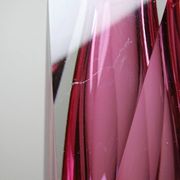 Faceted submerged vase Murano pink glass and crystal from the 1950s-60s.