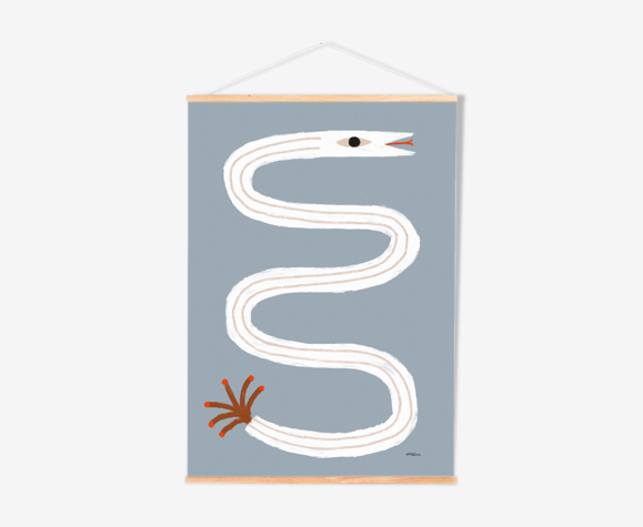 Affiche murale serpent rayé minimaliste 30cmX40cm