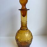Amber carafe in molded and blown glass 50s