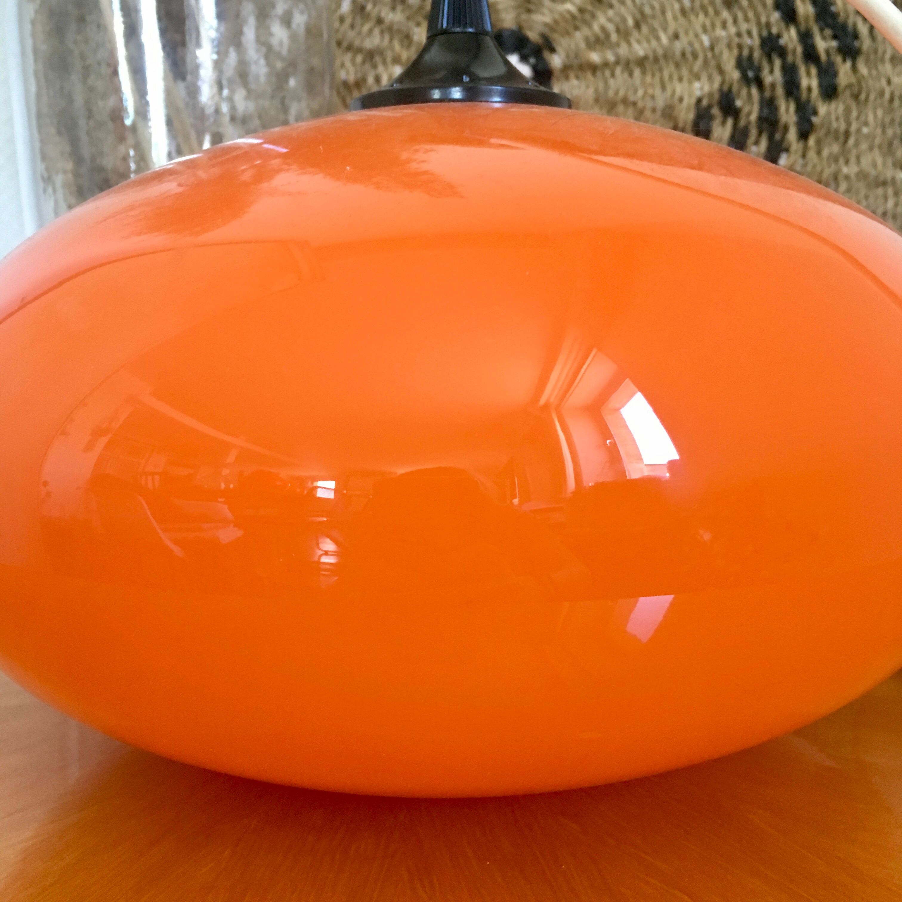 Orange opaline vintage hanging lamp
