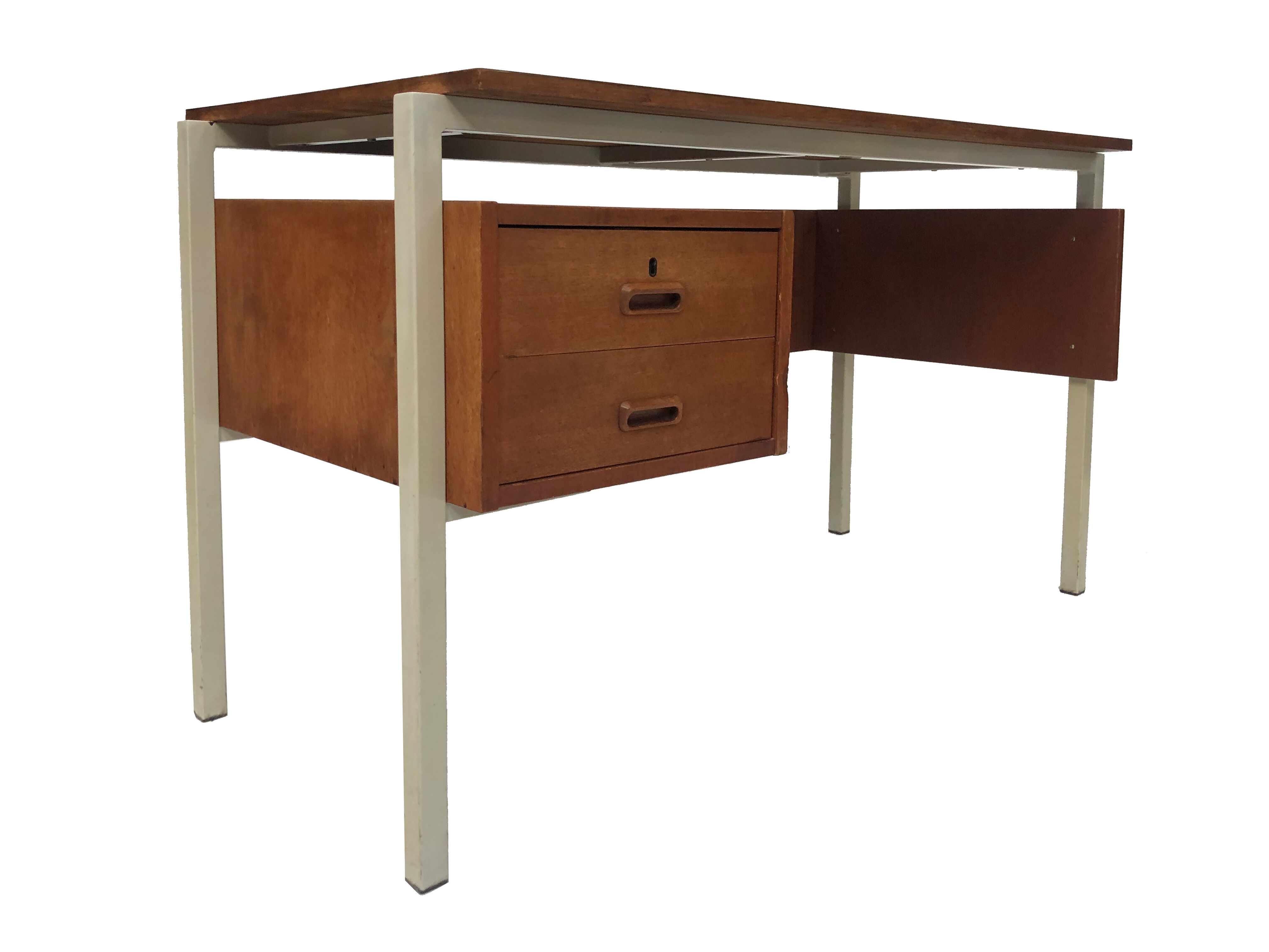 Vintage desk of the 1960s in teak veneer