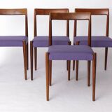 Lot de 6 chaises de salle à manger vintage en palissandre par Lübke, Allemagne, années 1970