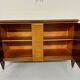 Antique art deco sideboard from the 1930s with veneered wood and bronze insert