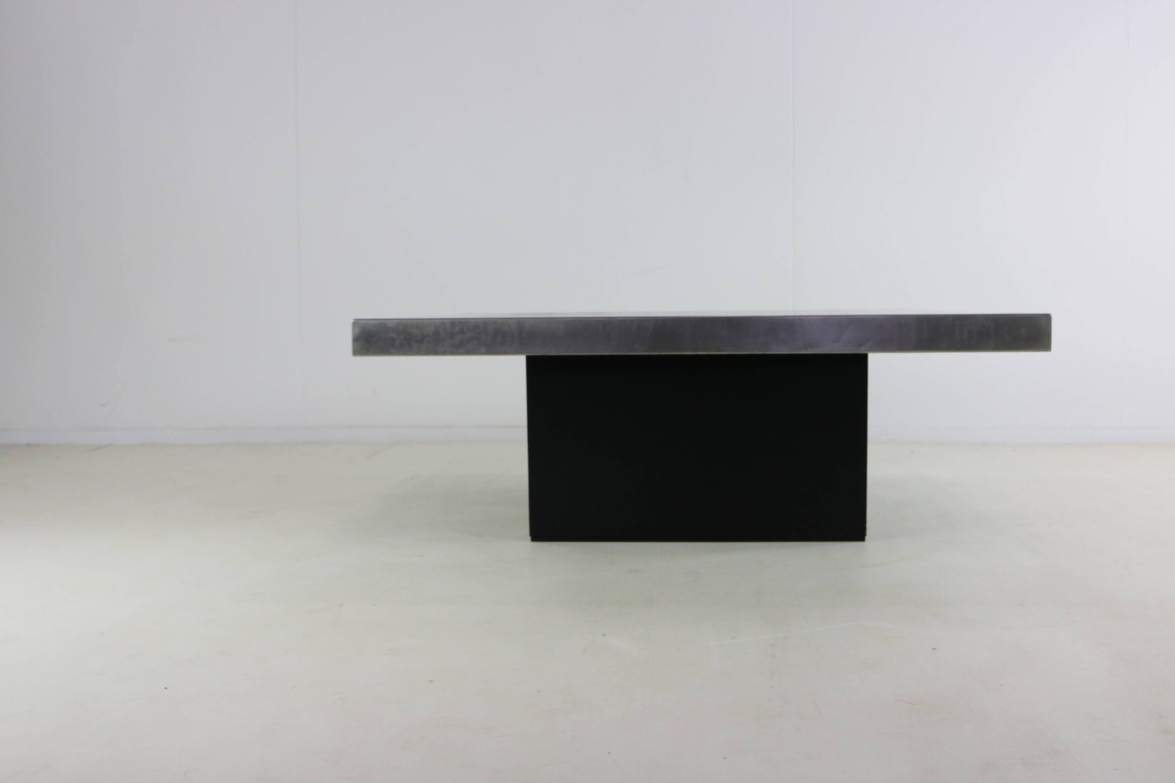 German design etched metal coffee table by Heinz Lilienthal