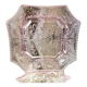 Octagonal plate pink glass portieux decor foliage decor pearl