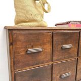 Meuble de métier ancien à 12 tiroirs, circa 1900