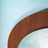 Vintage walnut wall mirror, minimalist from the 1960s.