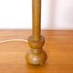 Wooden candle holder mounted as a lamp and its rope lampshade (large).