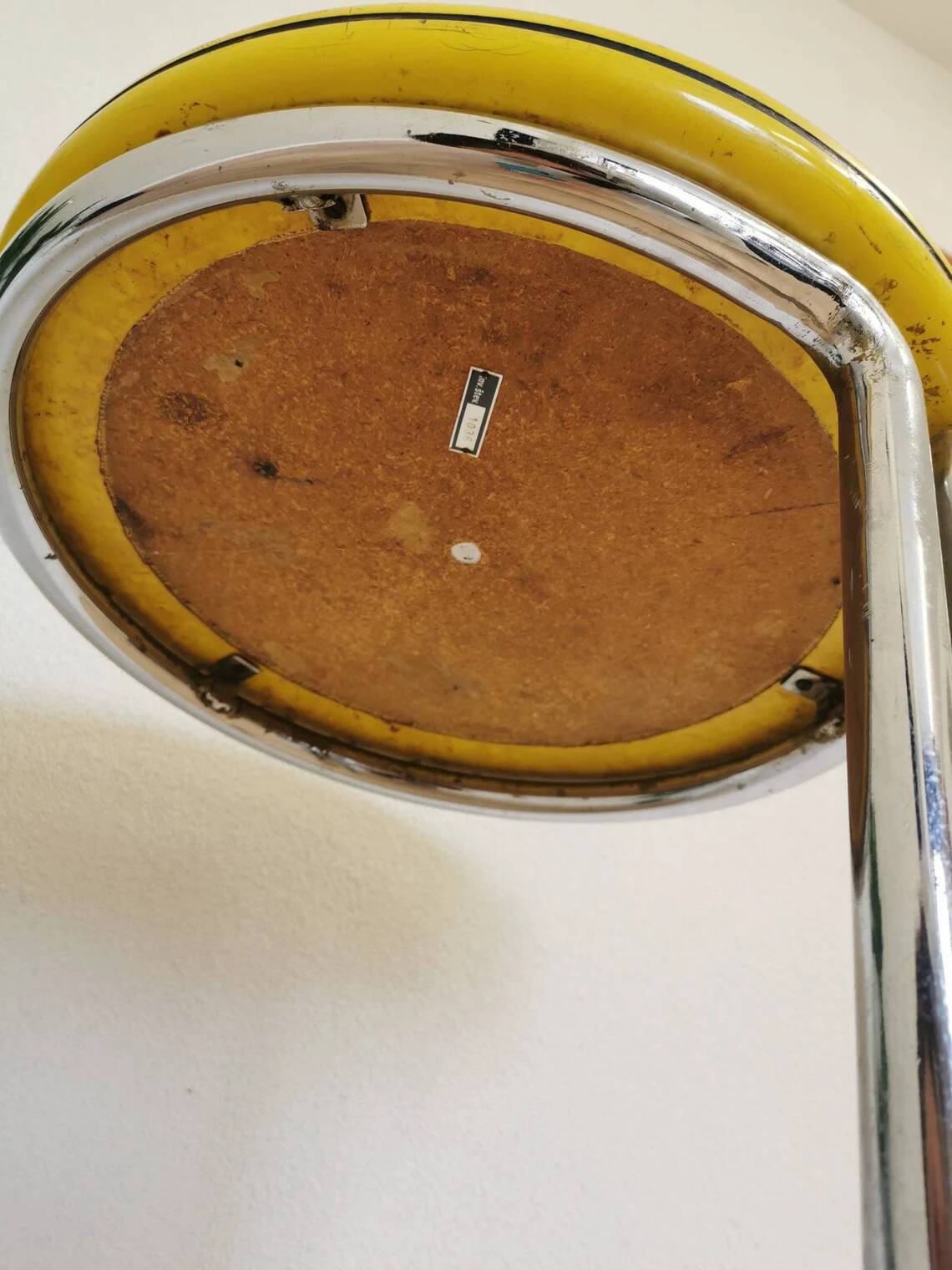 Vintage Yellow Bar Table: Chrome, 1970s High Coffee Table