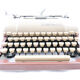 Underwood Quiet Tab De Luxe Caramel and Chocolate Typewriter 1954 revised