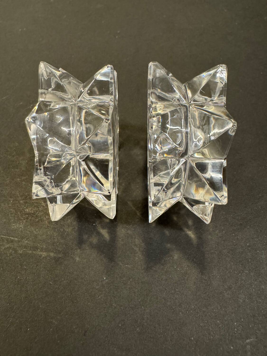 Pair of Saint-Louis cut crystal salt cellars