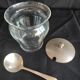 Silver plated glass sugar bowl