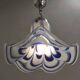 Blue & White Murano Glass Bell Pendant Ascribable to Mazzega, Italy, 1970s